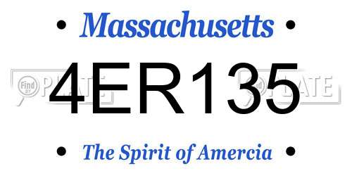 4ER135 Massachusetts License Plate