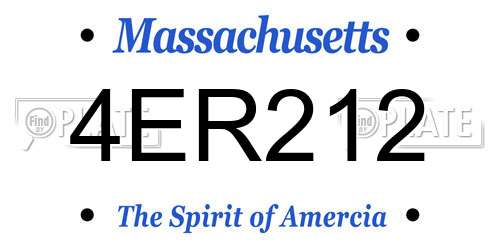 4ER212 Massachusetts License Plate