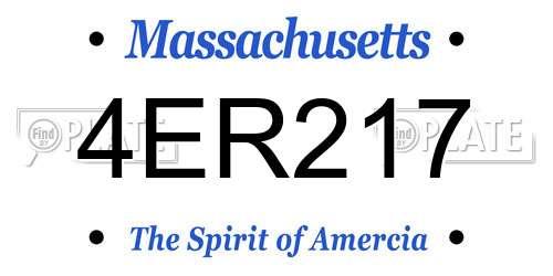 4ER217 Massachusetts License Plate