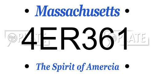 4ER361 Massachusetts License Plate