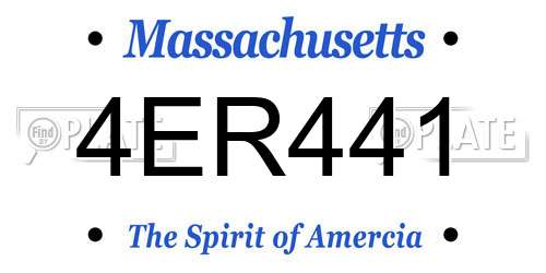 4ER441 Massachusetts License Plate