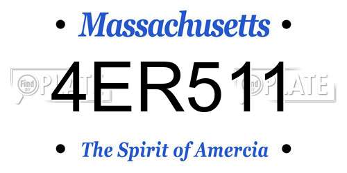 4ER511 Massachusetts License Plate