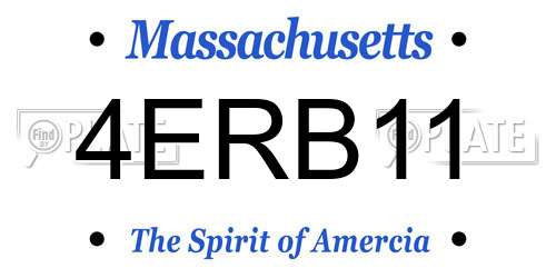 4ERB11 Massachusetts License Plate