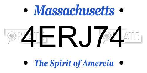 4ERJ74 Massachusetts License Plate