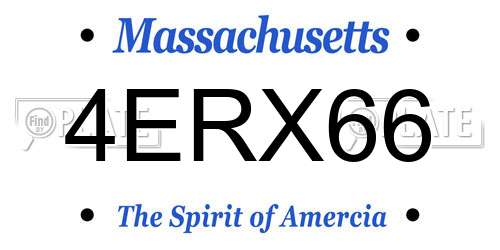 4ERX66 Massachusetts License Plate