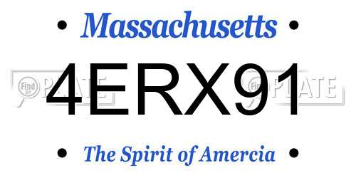 4ERX91 Massachusetts License Plate