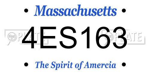 4ES163 Massachusetts License Plate