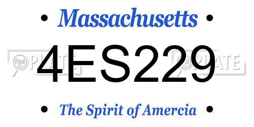 4ES229 Massachusetts License Plate