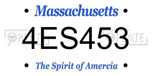 4ES453 Massachusetts License Plate