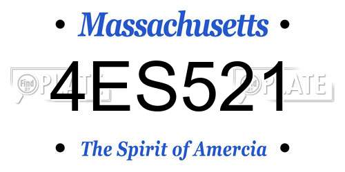 4ES521 Massachusetts License Plate
