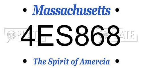 4ES868 Massachusetts License Plate