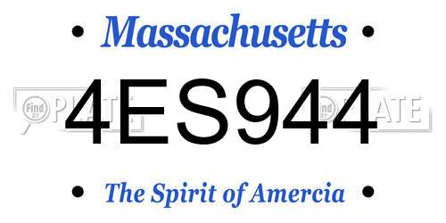 4ES944 Massachusetts License Plate