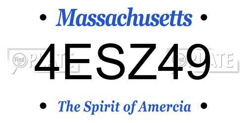 4ESZ49 Massachusetts License Plate
