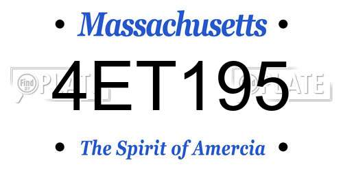 4ET195 Massachusetts License Plate