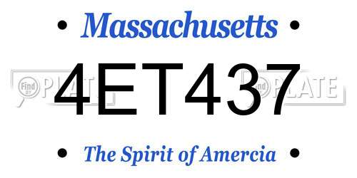 4ET437 Massachusetts License Plate
