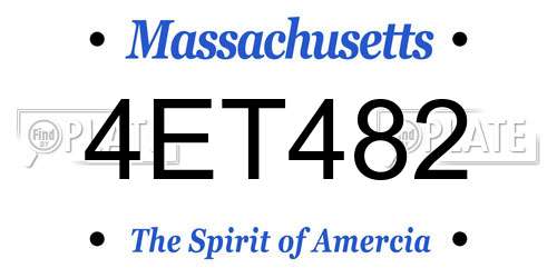 4ET482 Massachusetts License Plate