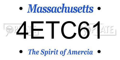 4ETC61 Massachusetts License Plate