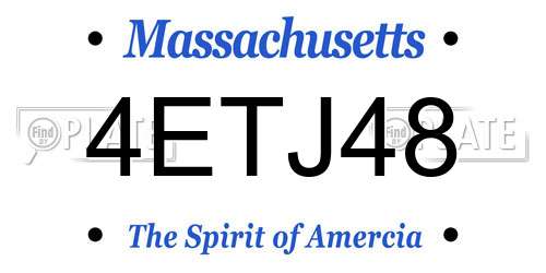 4ETJ48 Massachusetts License Plate