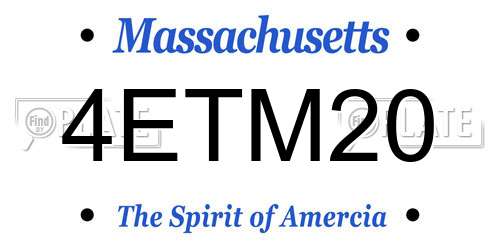 4ETM20 Massachusetts License Plate