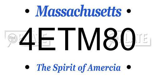 4ETM80 Massachusetts License Plate