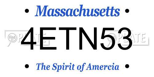 4ETN53 Massachusetts License Plate