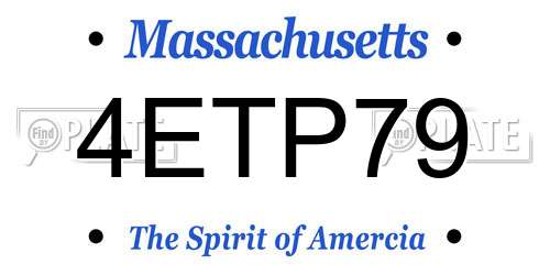 4ETP79 Massachusetts License Plate