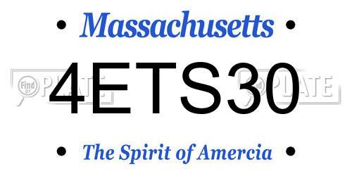 4ETS30 Massachusetts License Plate