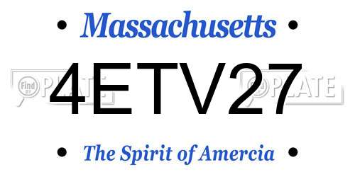 4ETV27 Massachusetts License Plate
