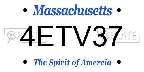 4ETV37 Massachusetts License Plate