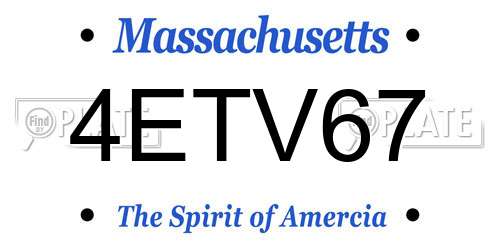 4ETV67 Massachusetts License Plate
