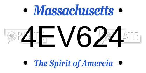 4EV624 Massachusetts License Plate