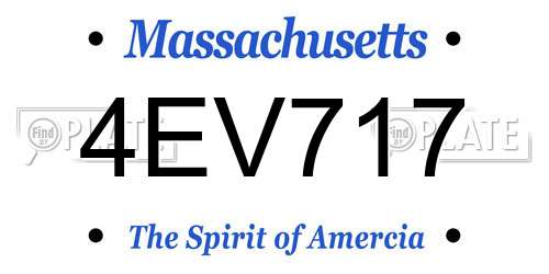 4EV717 Massachusetts License Plate