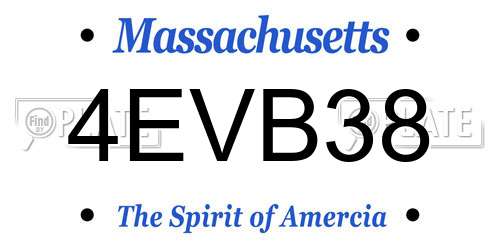 4EVB38 Massachusetts License Plate
