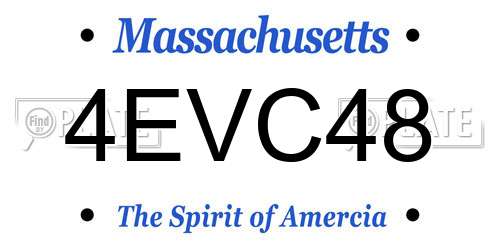 4EVC48 Massachusetts License Plate