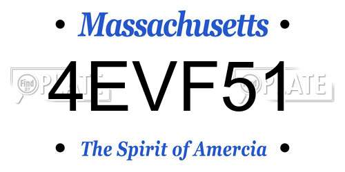 4EVF51 Massachusetts License Plate