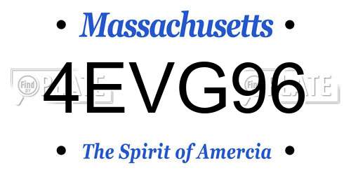 4EVG96 Massachusetts License Plate