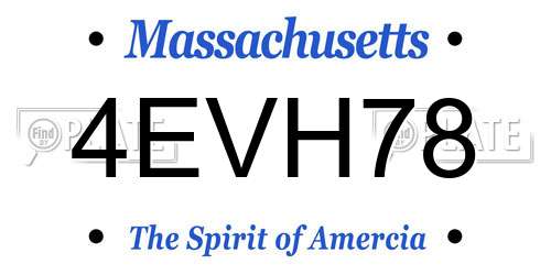 4EVH78 Massachusetts License Plate