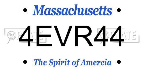4EVR44 Massachusetts License Plate