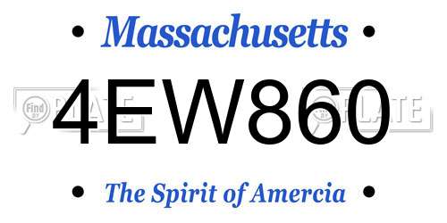 4EW860 Massachusetts License Plate
