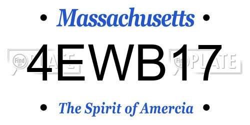 4EWB17 Massachusetts License Plate