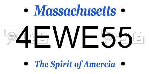 4EWE55 Massachusetts License Plate