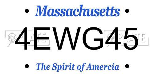 4EWG45 Massachusetts License Plate
