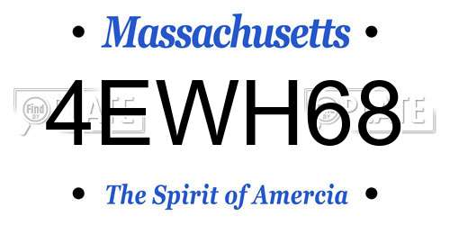 4EWH68 Massachusetts License Plate