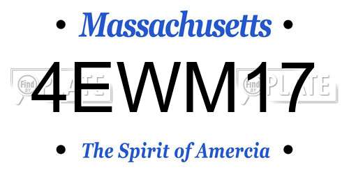 4EWM17 Massachusetts License Plate