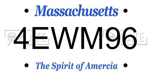 4EWM96 Massachusetts License Plate