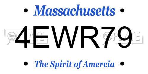 4EWR79 Massachusetts License Plate