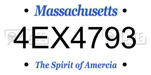 4EX4793 Massachusetts License Plate