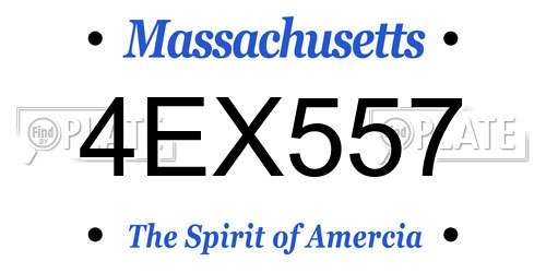 4EX557 Massachusetts License Plate
