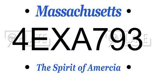 4EXA793 Massachusetts License Plate