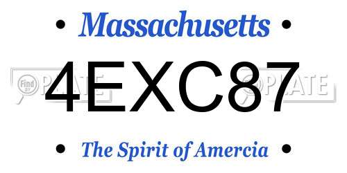 4EXC87 Massachusetts License Plate
